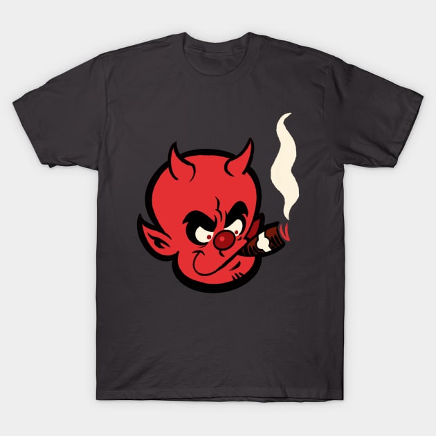 Retro Smoking Little Devil T-Shirt by Wardellb